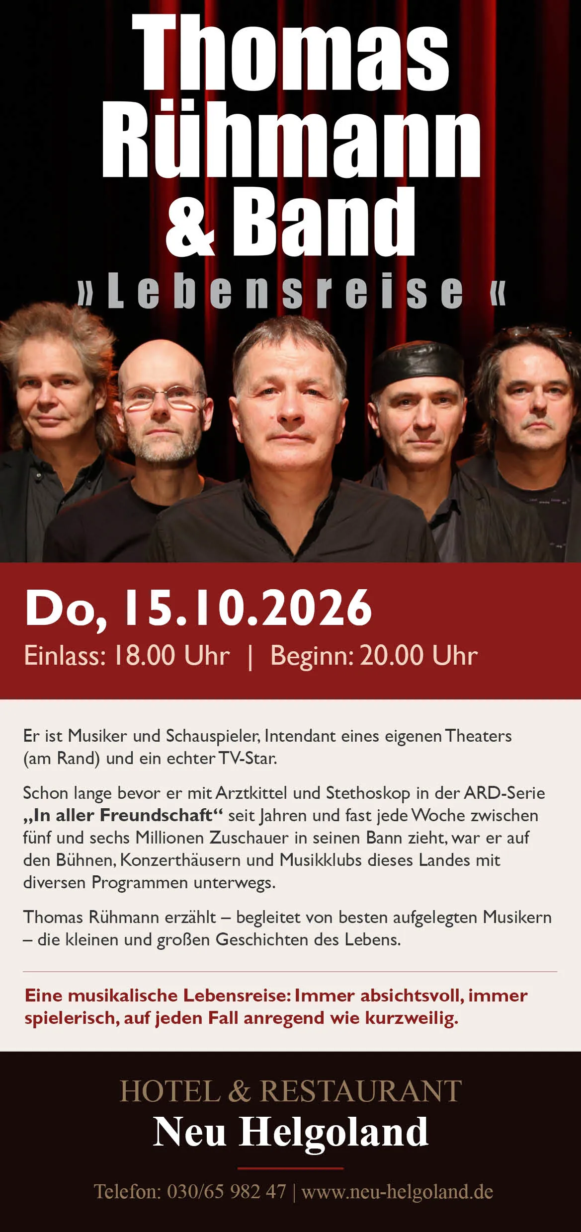 Thomas Rühmann & Band - Lebensreise